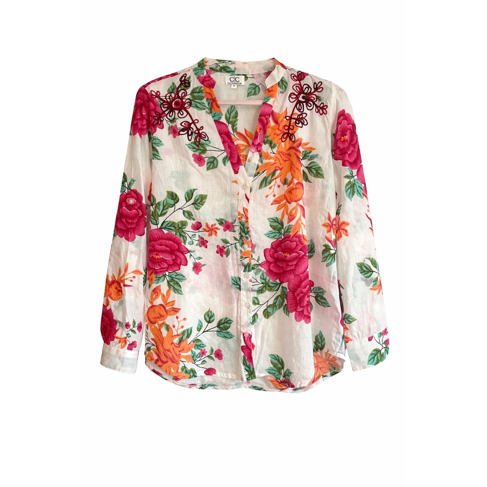 Chic Connection Embroidered 100% Cotton Blouse – Size Small